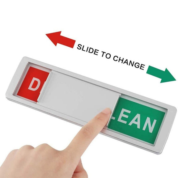 Dishwasher Magnet Clean Dirty Sign Double-Sided Refrigerator Magnet(Black Frame Black)