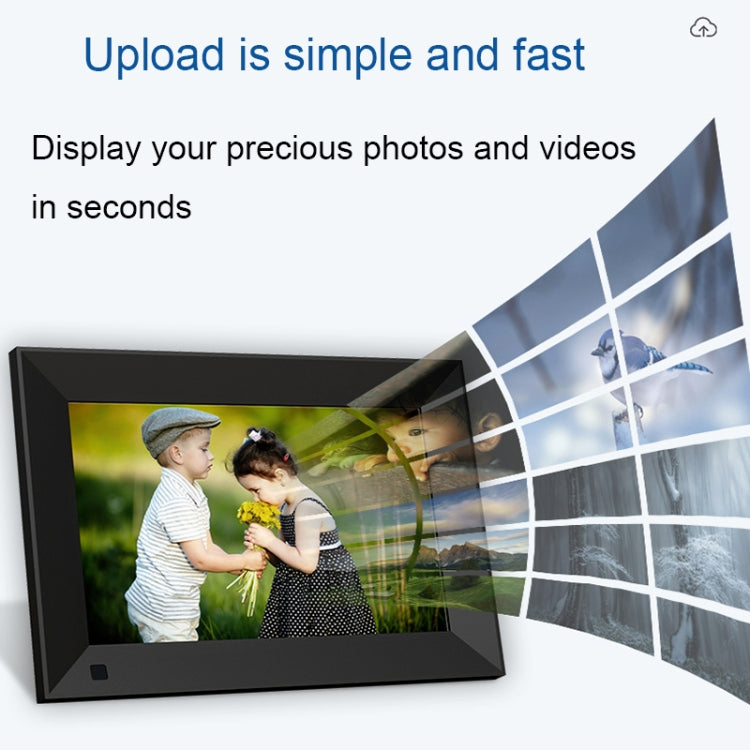 JT080F-C01 8-Inch Smart Touch Alarm Clock Calendar Electronic Photo Frame With Human Sensor Function, US Plug