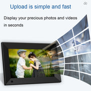 JT080F-C01 8-Inch Smart Touch Alarm Clock Calendar Electronic Photo Frame With Human Sensor Function, US Plug