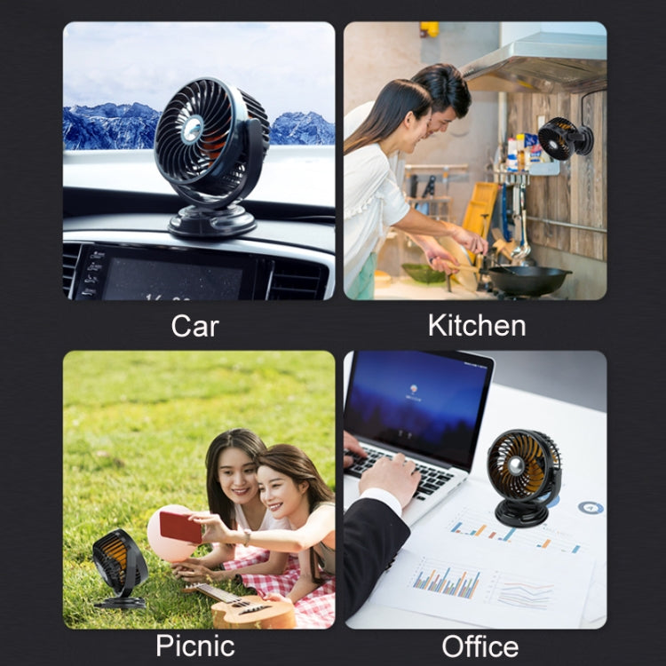F611 Rotatable Multi-angle Air Supply Car Silent Fan(USB)
