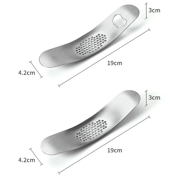 430 Stainless Steel Boat Shaped Garlic Grinder Manual Garlic Press Tools Kitchen Gadgets(Style 2)