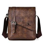 WEIXIER D266 Retro Crossbody Large Capacity Messenger Bag Shoulder Bag Tot Backpack(Dark Brown)