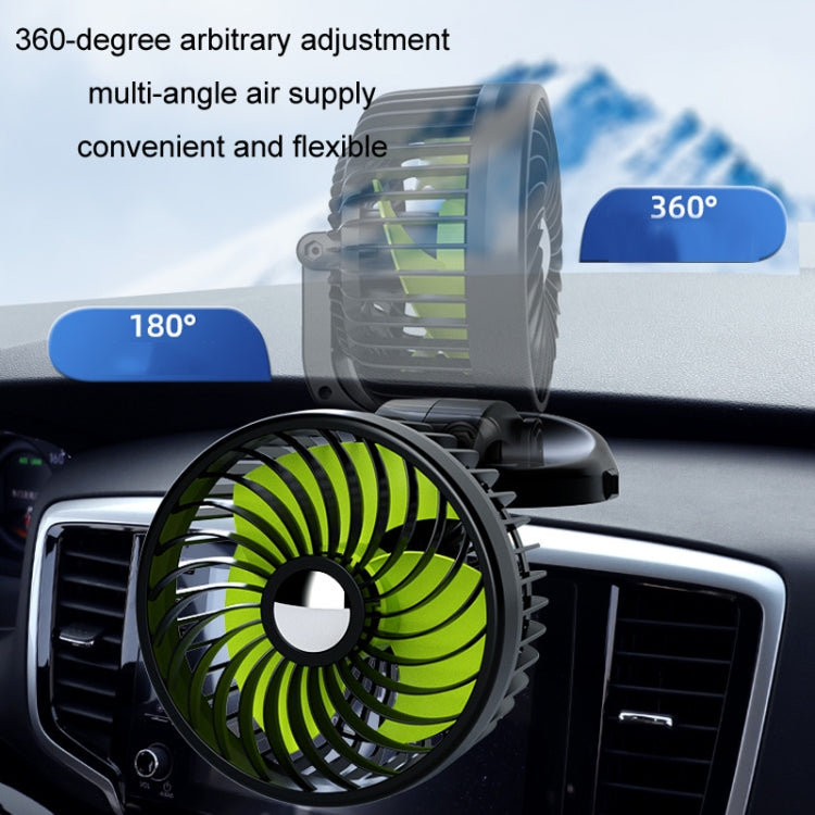 F612 5W Car Rotatable Turntable Silent Fan(USB)