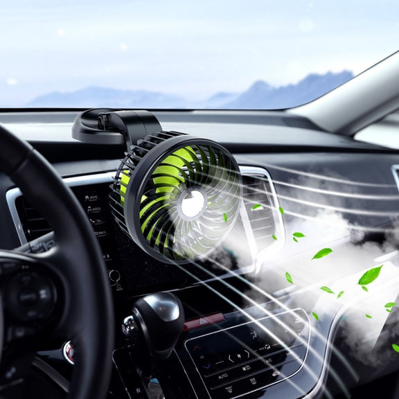 F612 5W Car Rotatable Turntable Silent Fan(USB)