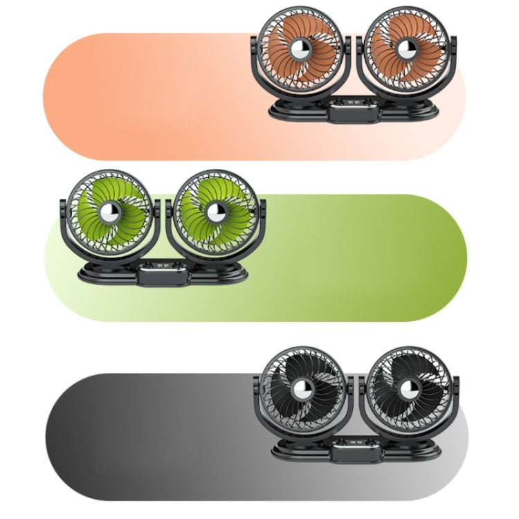 F621 Car Rotatable Turntable Silent Car Double Head Fan, Model: USB