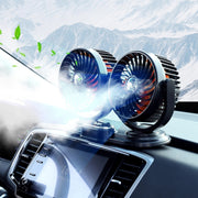 F621 Car Rotatable Turntable Silent Car Double Head Fan, Model: USB