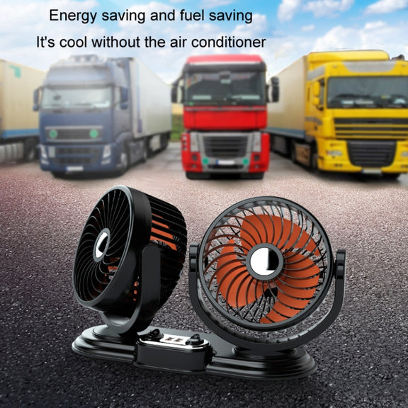 F621 Car Rotatable Turntable Silent Car Double Head Fan, Model: USB