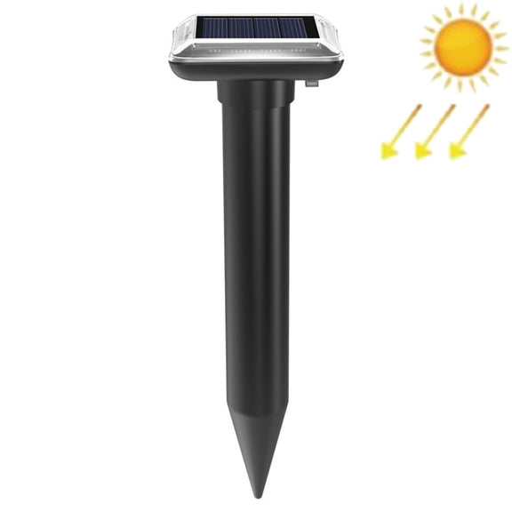 SJZ038 Outdoor Water-resistant Solar Ultrasonic Rat Repeller Ultrasonic Animal Repeller, Color: Black