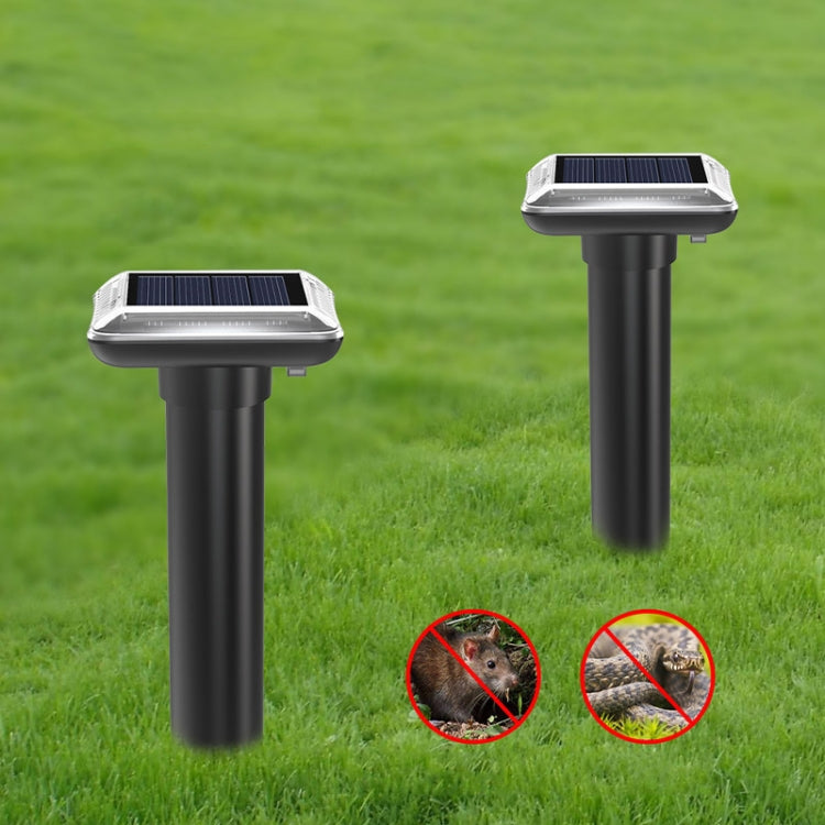SJZ038 Outdoor Water-resistant Solar Ultrasonic Rat Repeller Ultrasonic Animal Repeller, Color: Black