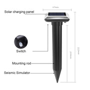 SJZ038 Outdoor Water-resistant Solar Ultrasonic Rat Repeller Ultrasonic Animal Repeller, Color: Black