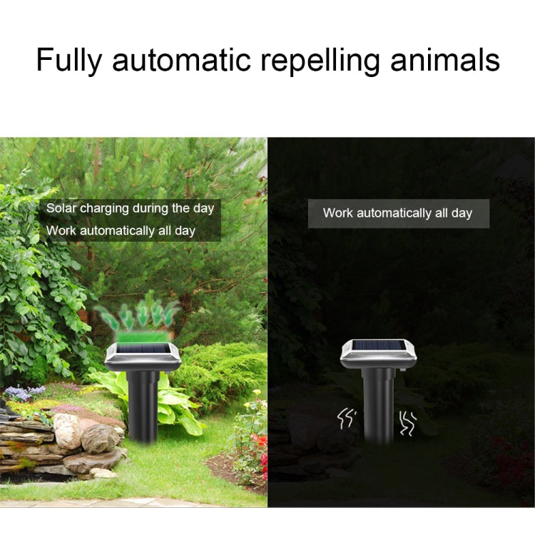 SJZ038 Outdoor Water-resistant Solar Ultrasonic Rat Repeller Ultrasonic Animal Repeller, Color: Black