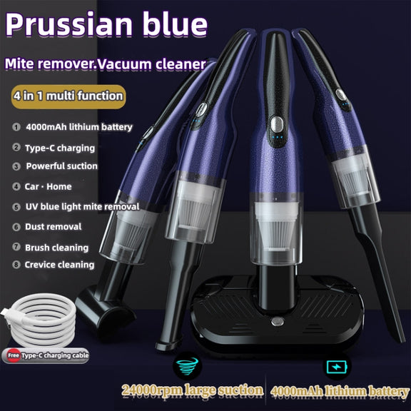 4 In 1 12000pa Wireless  Mini Handheld Car Vacuum Cleaner Mite Remover(Red)