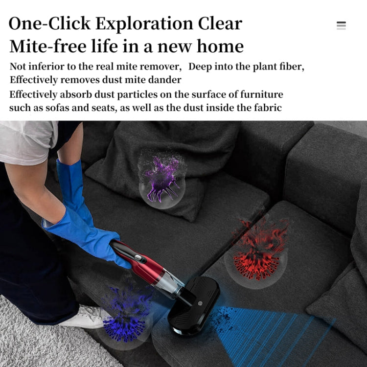 4 In 1 12000pa Wireless  Mini Handheld Car Vacuum Cleaner Mite Remover(Navy Blue)