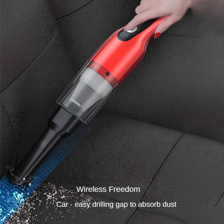 4 In 1 12000pa Wireless  Mini Handheld Car Vacuum Cleaner Mite Remover(Navy Blue)