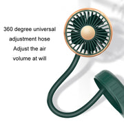 F304 Double-head Hose Built-in Lithium Battery USB Car Fan, Color: Green Gold