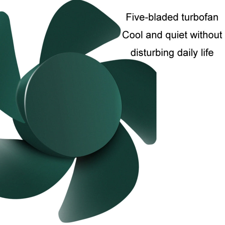 F304 Double-head Hose Built-in Lithium Battery USB Car Fan, Color: Green Gold