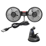 F4206 Suction Cup Double Head Car USB Fan(Black)
