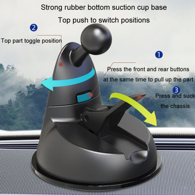 F4206 Suction Cup Double Head Car USB Fan(Black)