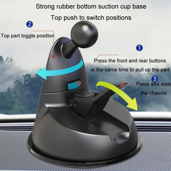 F4206 Suction Cup Double Head Car USB Fan(Black)
