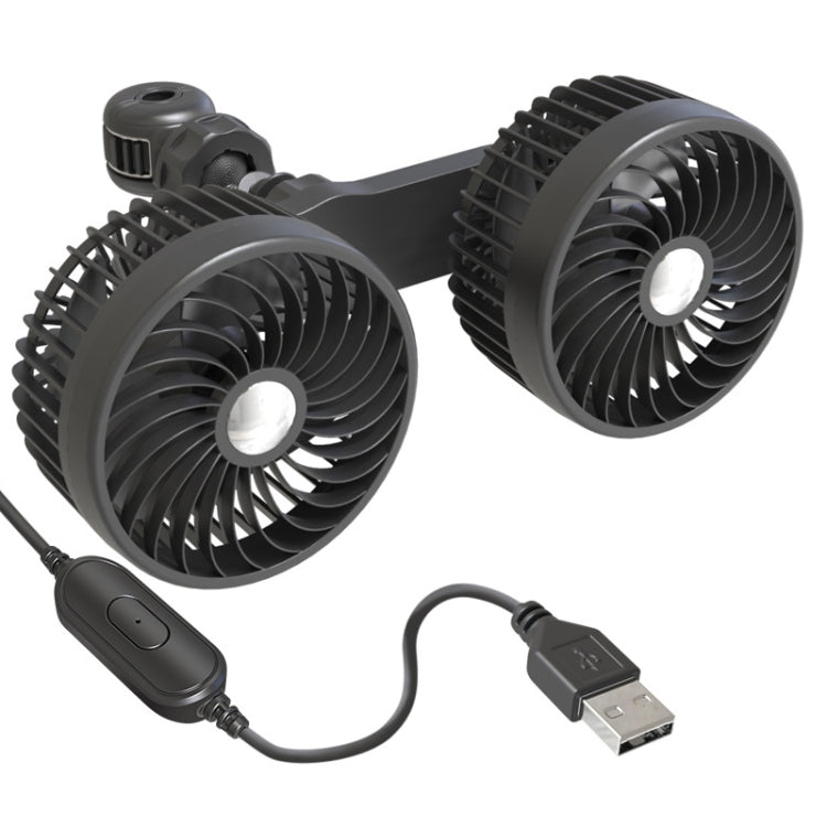 F6207 Car Rear Seat Zip Lock USB Double Head Fan, Model: USB
