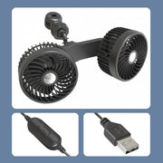 F6207 Car Rear Seat Zip Lock USB Double Head Fan, Model: USB