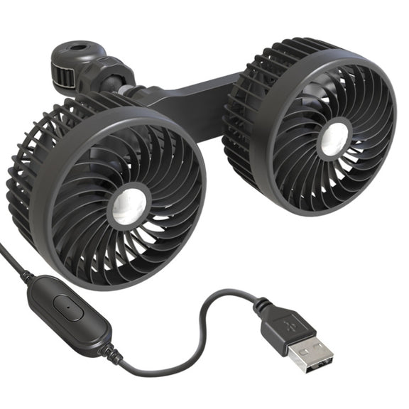 F6207 Car Rear Seat Zip Lock USB Double Head Fan, Model: USB