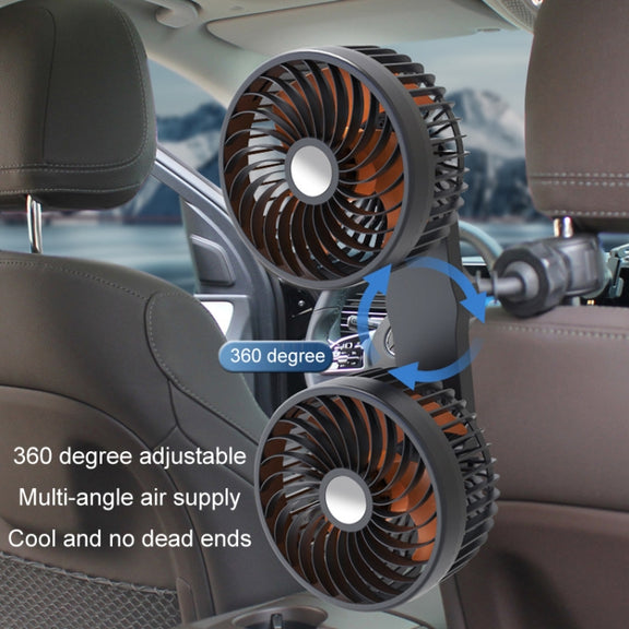 F6207 Car Rear Seat Zip Lock USB Double Head Fan, Model: USB