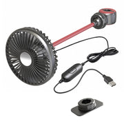 F508 Car Rear Seat USB Air Speed Adjustable Hose Fan(Black Red)