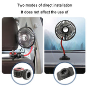 F508 Car Rear Seat USB Air Speed Adjustable Hose Fan(Black Red)