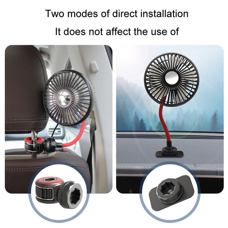 F508 Car Rear Seat USB Air Speed Adjustable Hose Fan(Black Red)