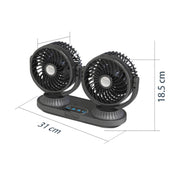 F623 12V/24V Vehicle Electric Oscillating Head Rotatable Double Head Fan (Basic)