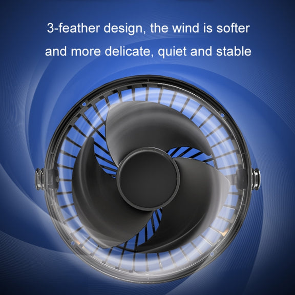 F623 12V/24V Vehicle Electric Oscillating Head Rotatable Double Head Fan (Basic)