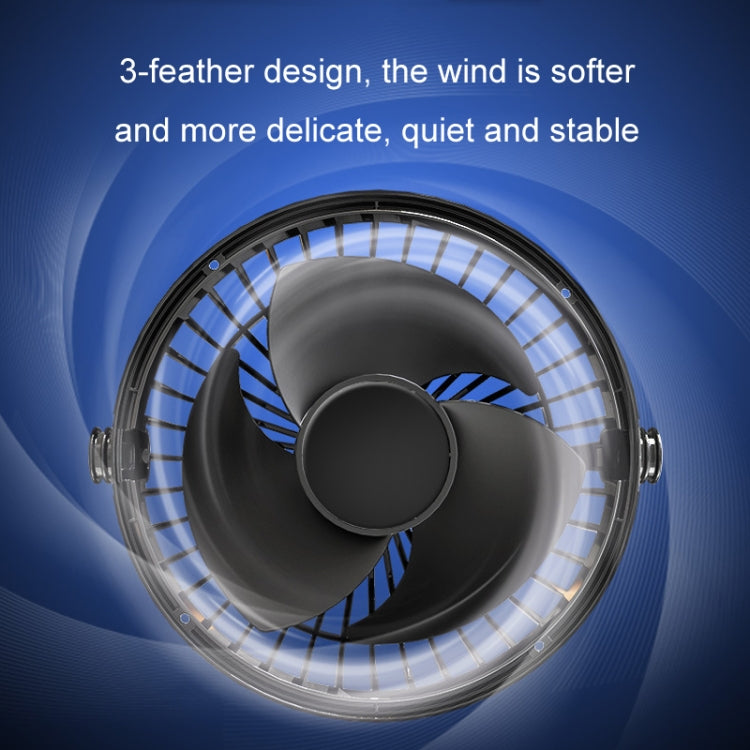 F623U 12V/24V Vehicle Electric Oscillating Head Rotatable Double Head Fan (Deluxe)
