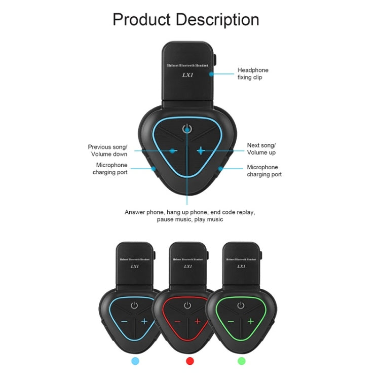 LX1 Motorcycle Half Helmet Water-resistant Wireless 5.3 Bluetooth Headset, Version: English(Classic Red)