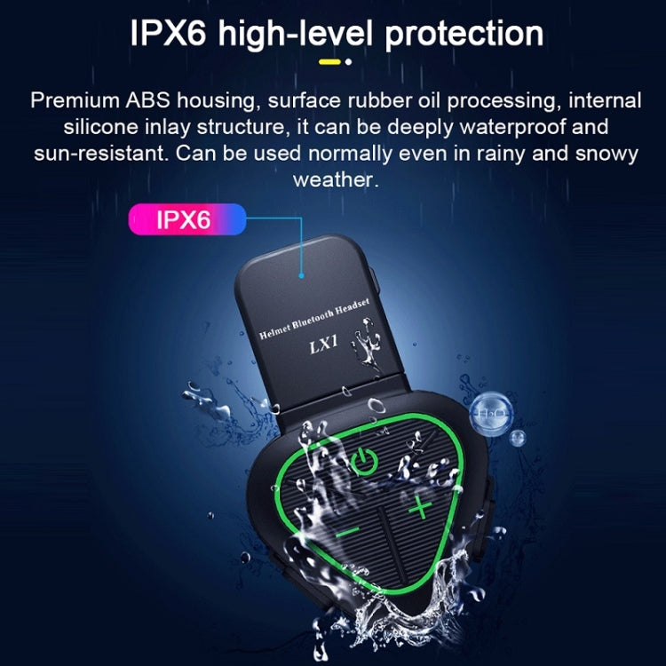 LX1 Motorcycle Half Helmet Water-resistant Wireless 5.3 Bluetooth Headset, Version: English(Classic Red)