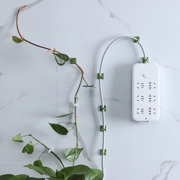 Medium 50pcs Plant Climbing Wall Buckle Vine Traceless Plant Fixer Self-Adhesive Hooks(Green)