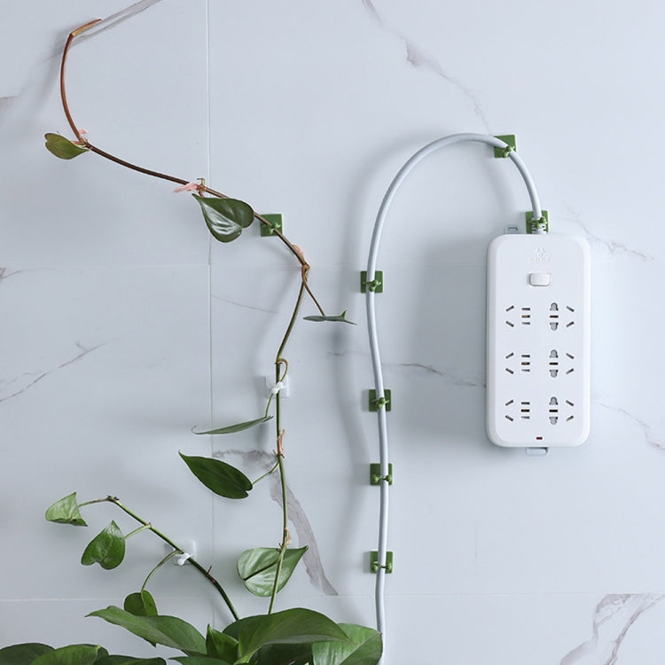 Medium 50pcs Plant Climbing Wall Buckle Vine Traceless Plant Fixer Self-Adhesive Hooks(Green)