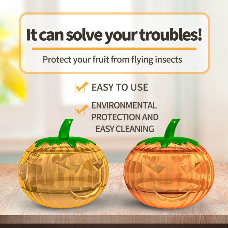SJZ060 2pcs/set Pumpkin Shaped Fruit Fly Traps Fruit Fly Trap Bee Trap(Yellow)