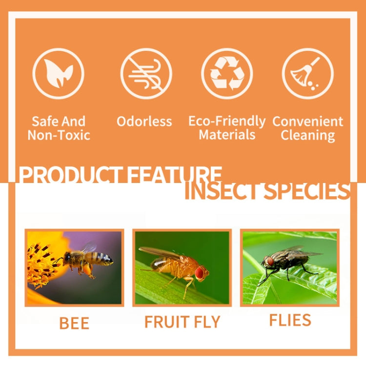 SJZ060 2pcs/set Pumpkin Shaped Fruit Fly Traps Fruit Fly Trap Bee Trap(Yellow)