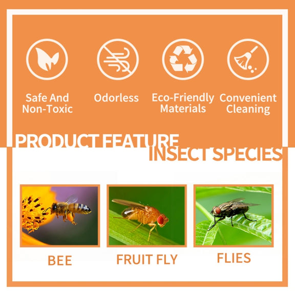 SJZ060 2pcs/set Pumpkin Shaped Fruit Fly Traps Fruit Fly Trap Bee Trap(Orange)