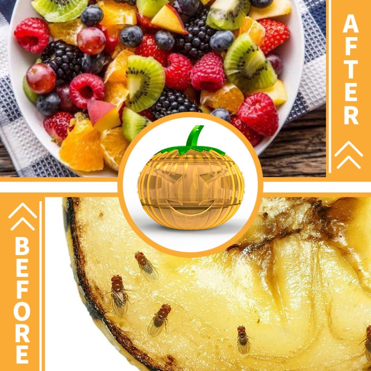 SJZ060 2pcs/set Pumpkin Shaped Fruit Fly Traps Fruit Fly Trap Bee Trap(Yellow)