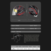 SOMAN Motorcycle Electric Bicycle Dual Lens Riding Helmet, Size: XXL(Matte Black Red)