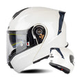 SOMAN Racing Motorcycle Double Lens Riding Safety Helmet, Size: M(Pearl White) - free shipping - PMC TechLife - Order now!