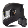 SOMAN Racing Motorcycle Double Lens Riding Safety Helmet, Size: L(Matt Black) - free shipping - PMC TechLife - Order now!