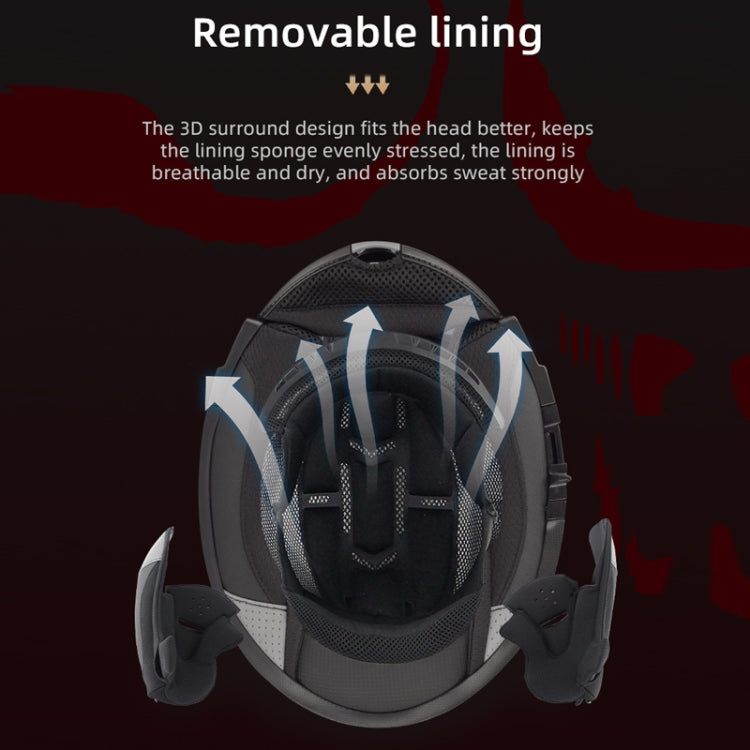 SOMAN Racing Motorcycle Double Lens Riding Safety Helmet, Size: XXL(Cement Gray)