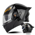 SOMAN Motorcycle Dual Lens Riding Peel-Off Full Coverage Helmet, Size: S(Bright Black) - free shipping - PMC TechLife - Order now!