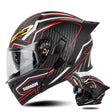 SOMAN Motorcycle Dual Lens Riding Peel-Off Full Coverage Helmet, Size: M(Matt Black Red) - free shipping - PMC TechLife - Order now!