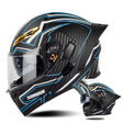 SOMAN Motorcycle Dual Lens Riding Peel-Off Full Coverage Helmet, Size: M(Matt Black Blue) - free shipping - PMC TechLife - Order now!
