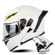 SOMAN Motorcycle Dual Lens Riding Peel-Off Full Coverage Helmet, Size: M(Pearl White) - Helmets by SOMAN | Online Shopping South Africa | PMC TechLife | Buy Now Pay Later Mobicred