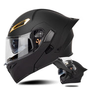 SOMAN Motorcycle Dual Lens Riding Peel-Off Full Coverage Helmet, Size: XL(Matt Black)